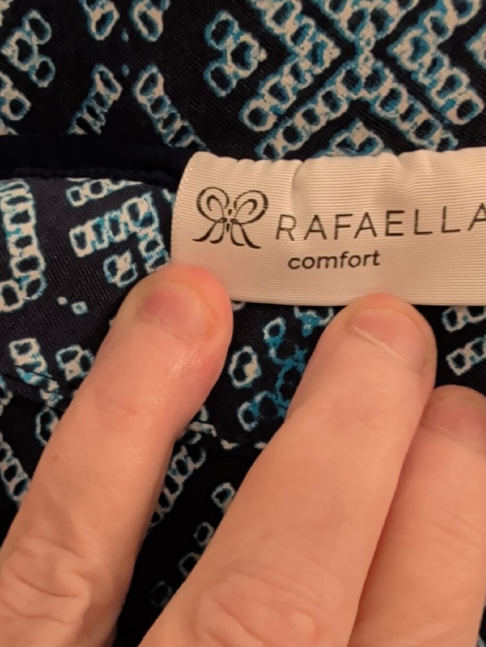 RAFAELLA- 1X Navy and Light Blue Geometric Mini Skort Skirt - Picture 5 of 7